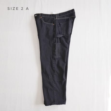 ＊ユニセックス＊YOUSED-ユーズド-DOUBLE BLACK PAINTER PANTS ブラック2度染めペインターパンツ