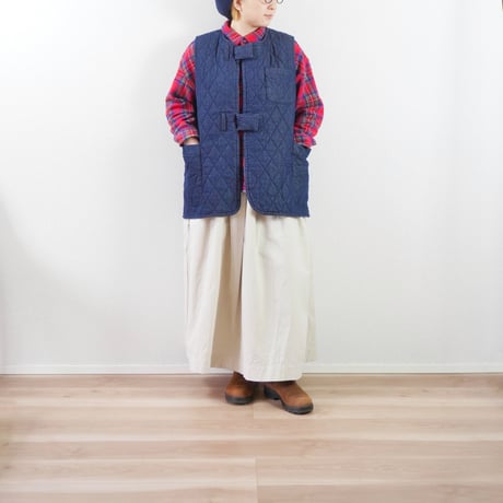 ＊レディース＊TIGRE BROCANTE-ティグルブロカンテ-Fastening Tape Vest 7ozデニムキルティング ファスニングテープベスト