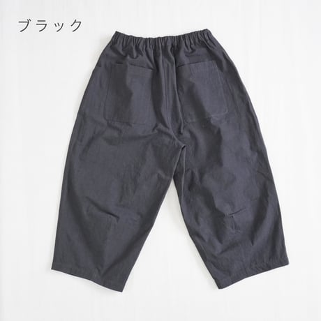 ＊レディース＊Linenya-リネンヤ-CORDURA®︎ 天日干しワッシャー タックワイドパンツ/ブラック