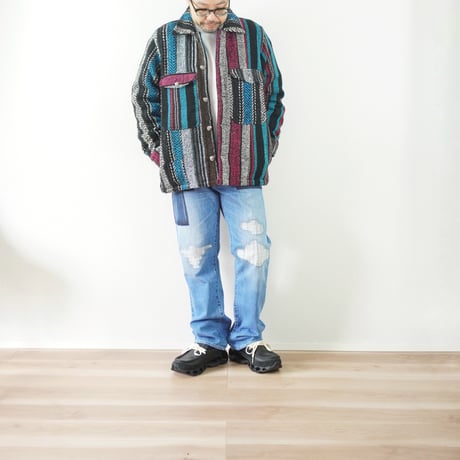 ユニセックス＊Nasngwam-ナスングワム-CHIEF JACKET/LサイズB柄