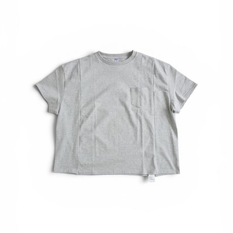 ＊ユニセックス＊Audience-オーディエンス-ビッグサイズリメイク USAファブリック丸胴国産ポケットTEE/杢グレー