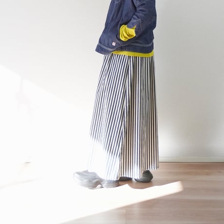 ＊レディース＊TIGRE BROCANTE-ティグルブロカンテ-ヒッコリーマキシギャザースカート