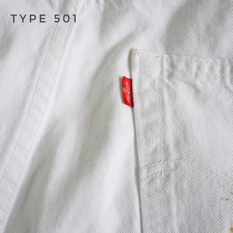ユニセックス＊Nasngwam-ナスングワム-COLLISION PANTS TYPE501 ストレートシルエット（ホワイトデニム リメイク）