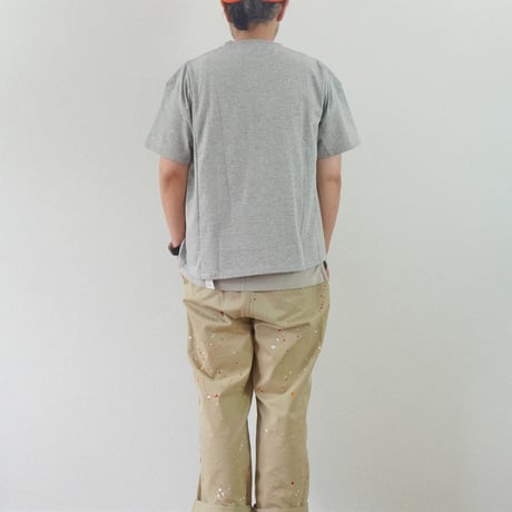 ＊ユニセックス＊Audience-オーディエンス-ビッグサイズリメイク USAファブリック丸胴国産ポケットTEE/杢グレー