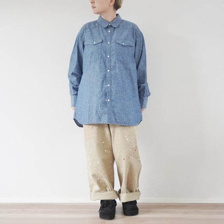 ＊ユニセックス＊ORDINARY FITS-オーディナリーフィッツ-CHAMBRY WESTERN SHIRTS/OF-S119-324