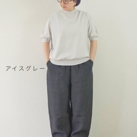 ６色＊レディース＊Linen ya by as it is.-リネンヤ- コットンクルーネック半袖ニット