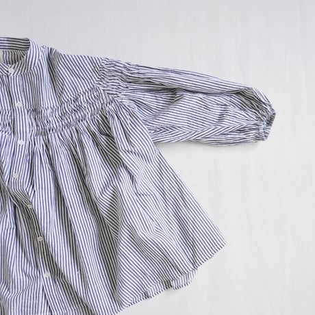 ＊レディース＊SLOWHANDS-スローハンズ-bolck stripe pin tuck clown shirts