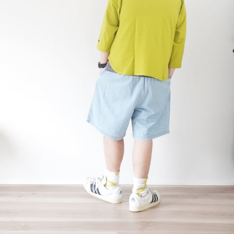 3色ユニセックス＊USED REMAKE-90's outerrim 2タック ショートパンツ ウエスト紐リメイク