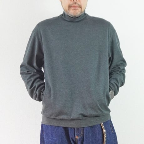 2色＊ユニセックス＊LA MOND-ラモンド-LOUNGE SUEDE HIGH NECK SWEAT LM-C-211