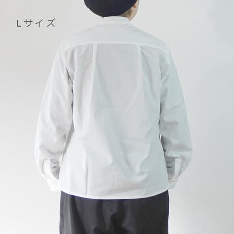 レディース＊Linen ya-リネンヤ-スタンドカラーブラウス/ホワイト