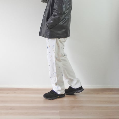 ユニセックス＊Nasngwam-ナスングワム-COLLISION PANTS TYPE615 ワイドテーパード（ホワイトデニム リメイク）