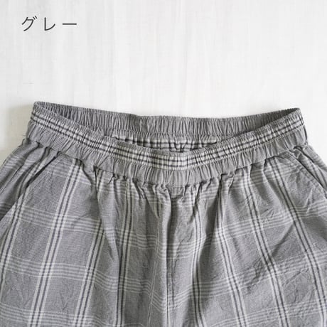 2色ユニセックス＊have a good day-ハブアグッドデイ-Plaid volume pants チェックボリュームパンツ