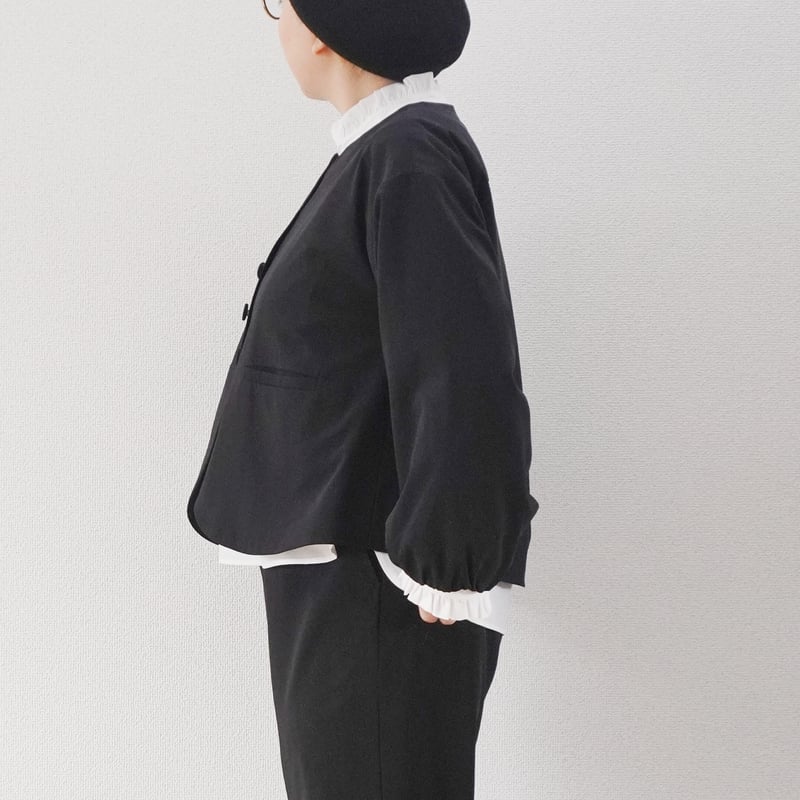 レディース＊KELEN-ケレン-デザインネックジャケット SARAN/ブラック