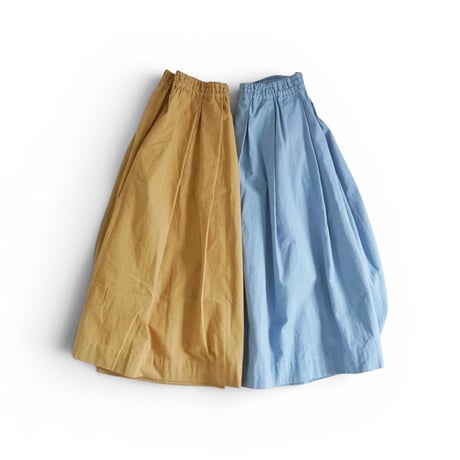 2色＊レディース＊Linen ya-リネンヤ-タックスカート/ライトブルー、ベージュ