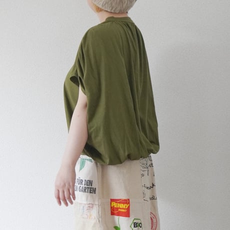 3色＊レディース＊SLOWHANDS-スローハンズ-POOFY Back-Gathered T-Shirt