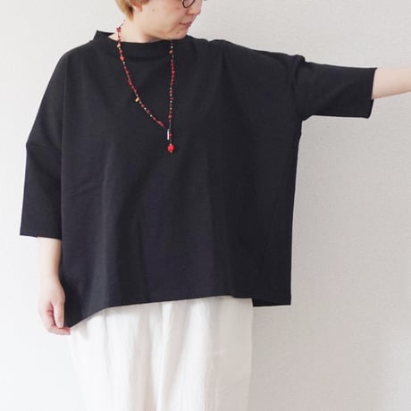 色欠け再入荷5色＊レディース＊Linen ya-リネンヤ-デラヴェ七分袖Tシャツ
