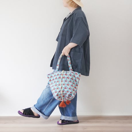 4色＊goods＊SLOWHANDS-スロウハンズ-MULTI STRIPE MESH  TOTE
