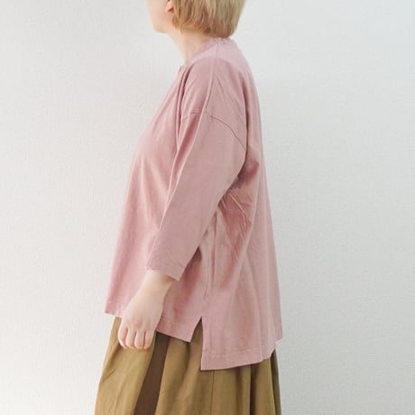 4色＊レディース＊prit-30/1リサイクルムラ糸天竺 7分袖ワイドＴシャツ P91652