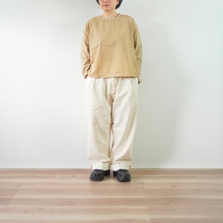 2色＊レディース＊prit-プリット-47/2サイロプレミアム天竺×50/1ブロード 切替7分袖ビッグプルオーバー P91635