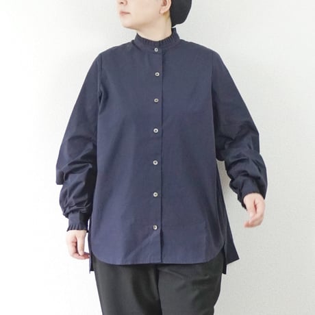 ２色＊レディース＊amne-アンヌ-BROAD frilled blouse / amn-SH-049 /ホワイト、ネイビー