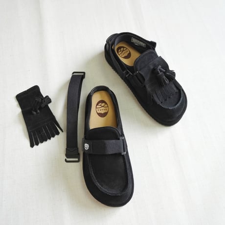 再入荷2色＊ユニセックス＊SHAKA-シャカ-SK-296 SHAKA 2way キルトタッセル ミュール サンダル MOC MULE TASSEL SUEDE /ブラック、マロン