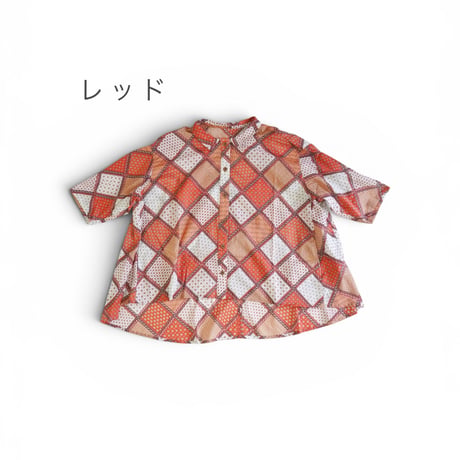 3色＊ASCOT by yim-アスコットバイイム-インドボイル ハーフスリーブ ブラウス