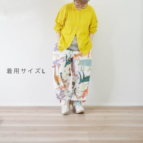 ＊ユニセックス＊TIGRE BROCANTE-ティグルブロカンテ-Lively animals ヘリンボンタゴサクパンツ