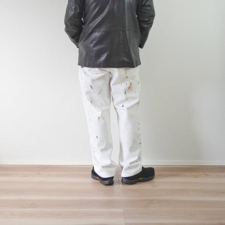ユニセックス＊Nasngwam-ナスングワム-COLLISION PANTS TYPE615 ワイドテーパード（ホワイトデニム リメイク）