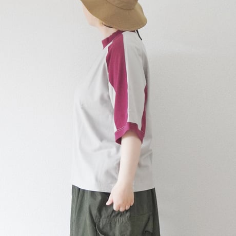 ＊ユニセックス＊TIGRE BROCANTE-ティグルブロカンテ-40/2モダン天竺クアトロ半袖T /エンジ