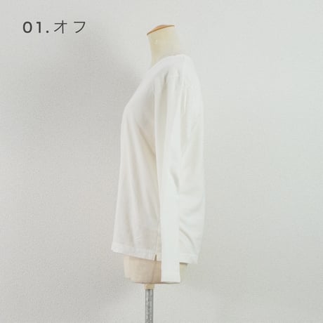 3色＊レディース＊prit-30/1リサイクルムラ糸天竺 長袖クルーネックTシャツ P91650