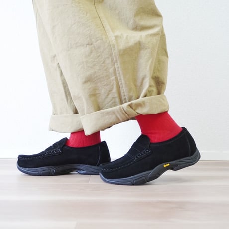 ＊ユニセックス＊molle shoes-モールシューズ-ハイブリッド ローファー / スウェードブラック