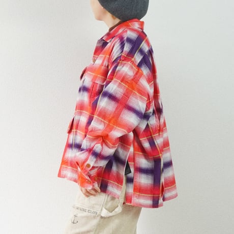 2色ユニセックス＊IMPRESTORE-インプレストア-Printed flannel shirt / J.FOX