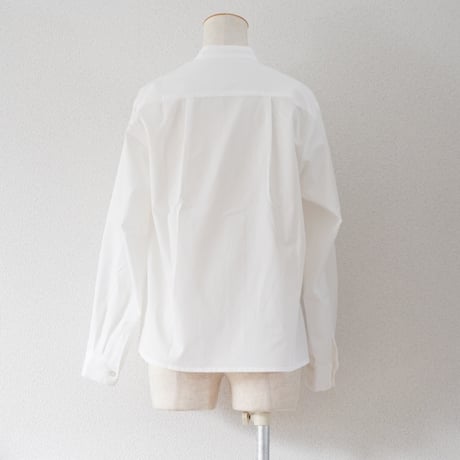 レディース＊Linen ya-リネンヤ-スタンドカラーブラウス/ホワイト