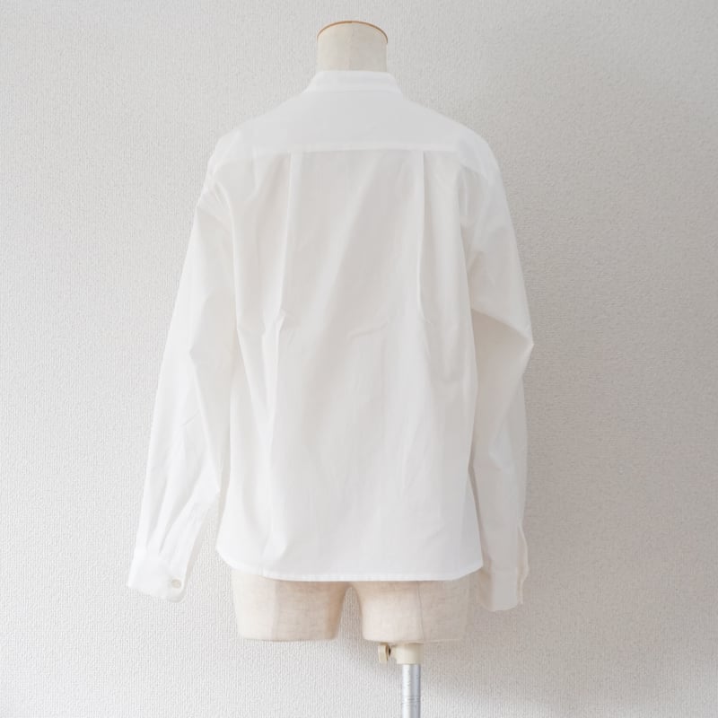 レディース＊Linen ya-リネンヤ-スタンドカラーブラウス/ホワイト