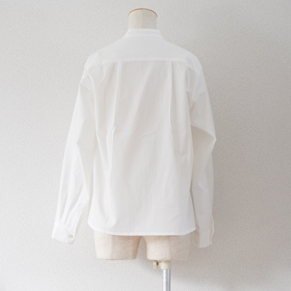 レディース＊Linen ya-リネンヤ-スタンドカラーブラウス/ホワイト