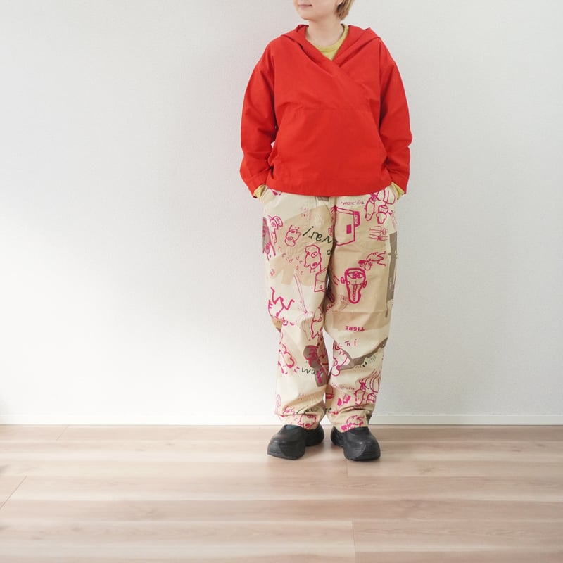 TIGRE BROCANTE コットンパンツ 裏地赤 ナチュラン 2色＊ユニセックス＊TIGRE BROCANTE-ティグルブロカンテ-KAKEI boys ウ