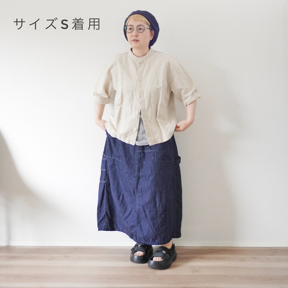 快晴堂 スカート 新品未使用 レディース＊快晴堂-裾ダーツスカート Girl's リラクシンWork