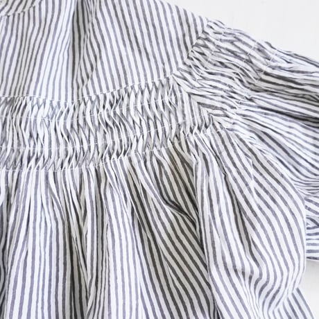 ＊レディース＊SLOWHANDS-スローハンズ-bolck stripe pin tuck clown shirts