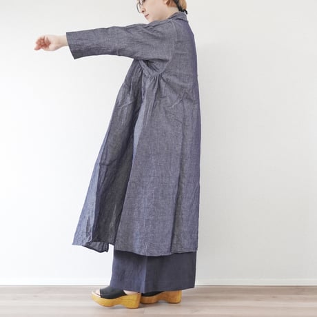 ＊レディース＊Linenya-リネンヤ-コットンリネン ショールカラーガウンコート