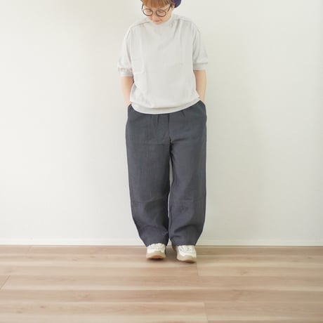６色＊レディース＊Linen ya by as it is.-リネンヤ- コットンクルーネック半袖ニット