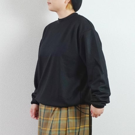 2色＊ユニセックス＊LA MOND-ラモンド-DRAWST MOCK NECK WOOL LONGTEE（LM-C207-WL）