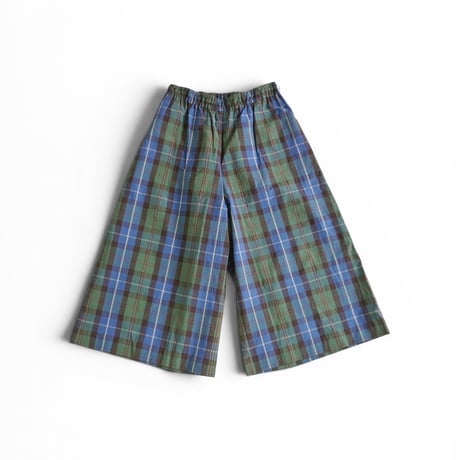 再入荷＊レディース＊Linenya-リネンヤ-ワイドキュロットパンツ / グリーンチェック