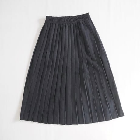 レディース＊Linen ya-リネンヤ-形状記憶プリーツ ウールスカート/ブラック