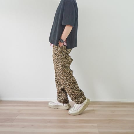 2色＊ユニセックス＊TIGRE BROCANTE-ティグルブロカンテ-コットンナイロンレオパードタゴサクロングパンツ