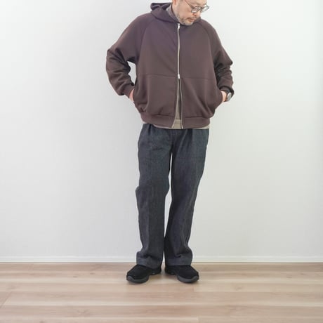 2色＊ユニセックス＊LA MOND-ラモンド-DOUBLE AIR KNIT UP HOODIE LM-C-218