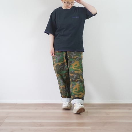 再々入荷＊ユニセックス＊CATTA-カッタ-AMERICAN CREW NECK PKT T-SHIRT AIR COTTON SUCKER / ブラック