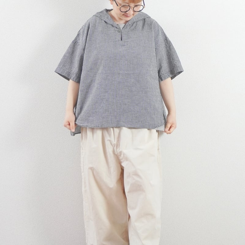2色*レディース*prit-綿麻平織 5分袖セーラーカラー プルオーバー 2色*レディース*prit-綿麻平織 5分袖セーラーカラー プルオーバー