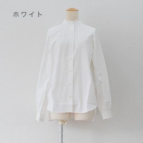 ２色＊レディース＊amne-アンヌ-BROAD frilled blouse / amn-SH-049 /ホワイト、ネイビー
