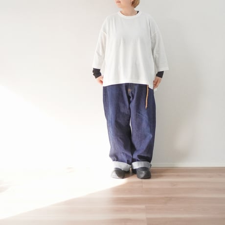 4色＊レディース＊prit-30/1リサイクルムラ糸天竺 7分袖ワイドＴシャツ P91652