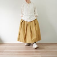 2色＊レディース＊Linen ya-リネンヤ-タックスカート/ライトブルー、ベージュ